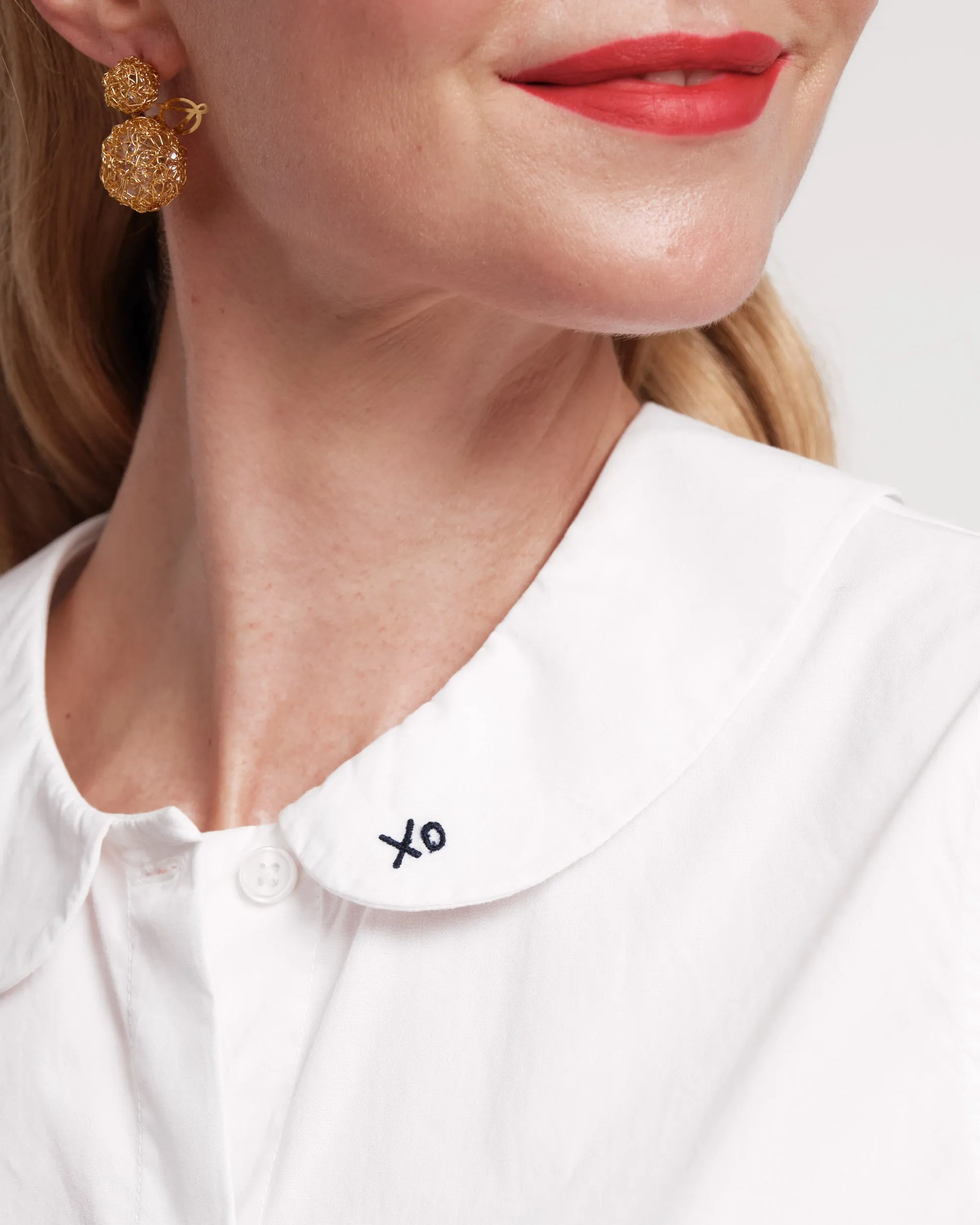 Louise Collar Cotton Shell White