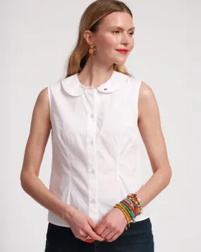 Louise Collar Cotton Shell White