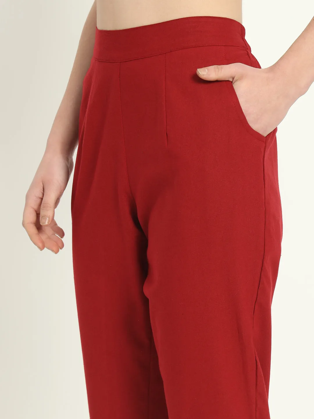 MAROON COTTON PANTS