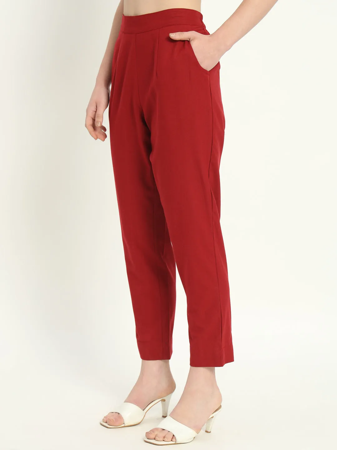MAROON COTTON PANTS