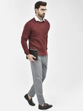 Maroon Printed Sweaters