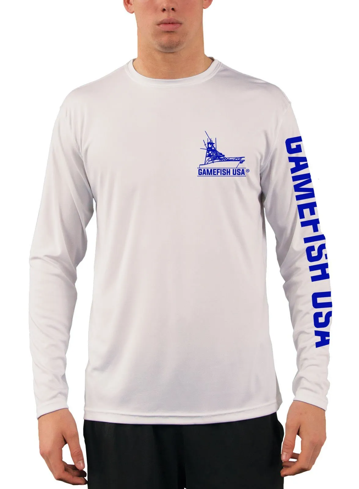 Men's UPF 50 Long Sleeve Microfiber Moisture Wicking Performance Fishing Shirt Sailfish