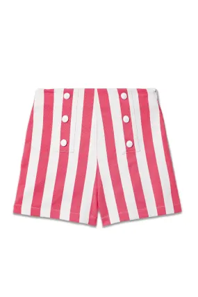   NET SUSTAIN Ariella Striped Organic Cotton-twill Shorts