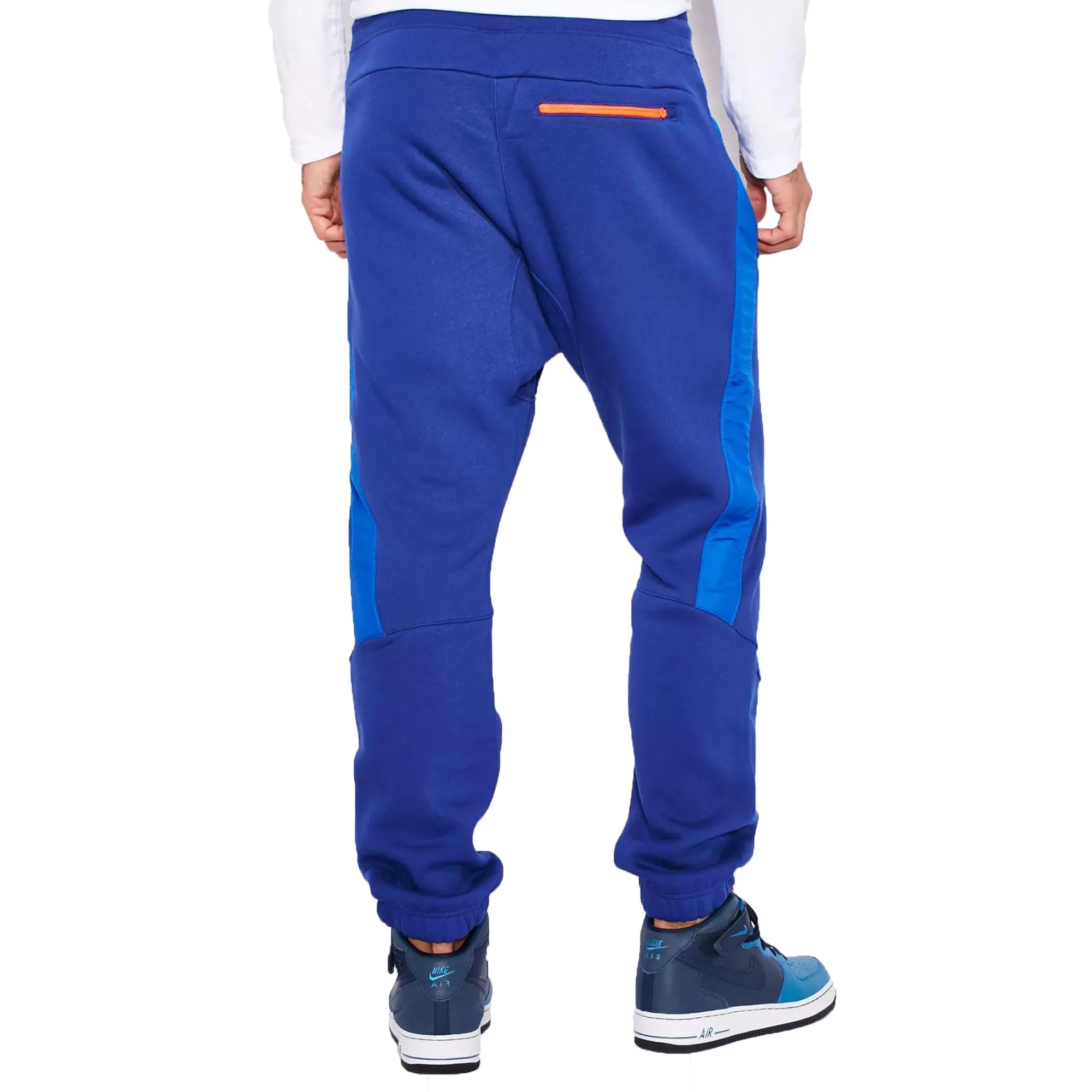 Nike AW77 Fleece Cuff Hybrid Men's Pants Blue-Crimson