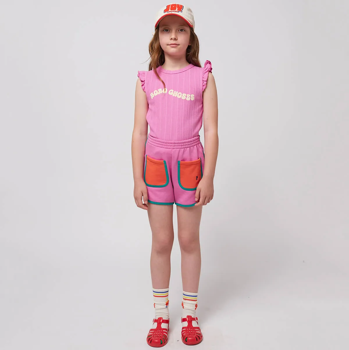 Pink Colour Block Shorts by Bobo Choses