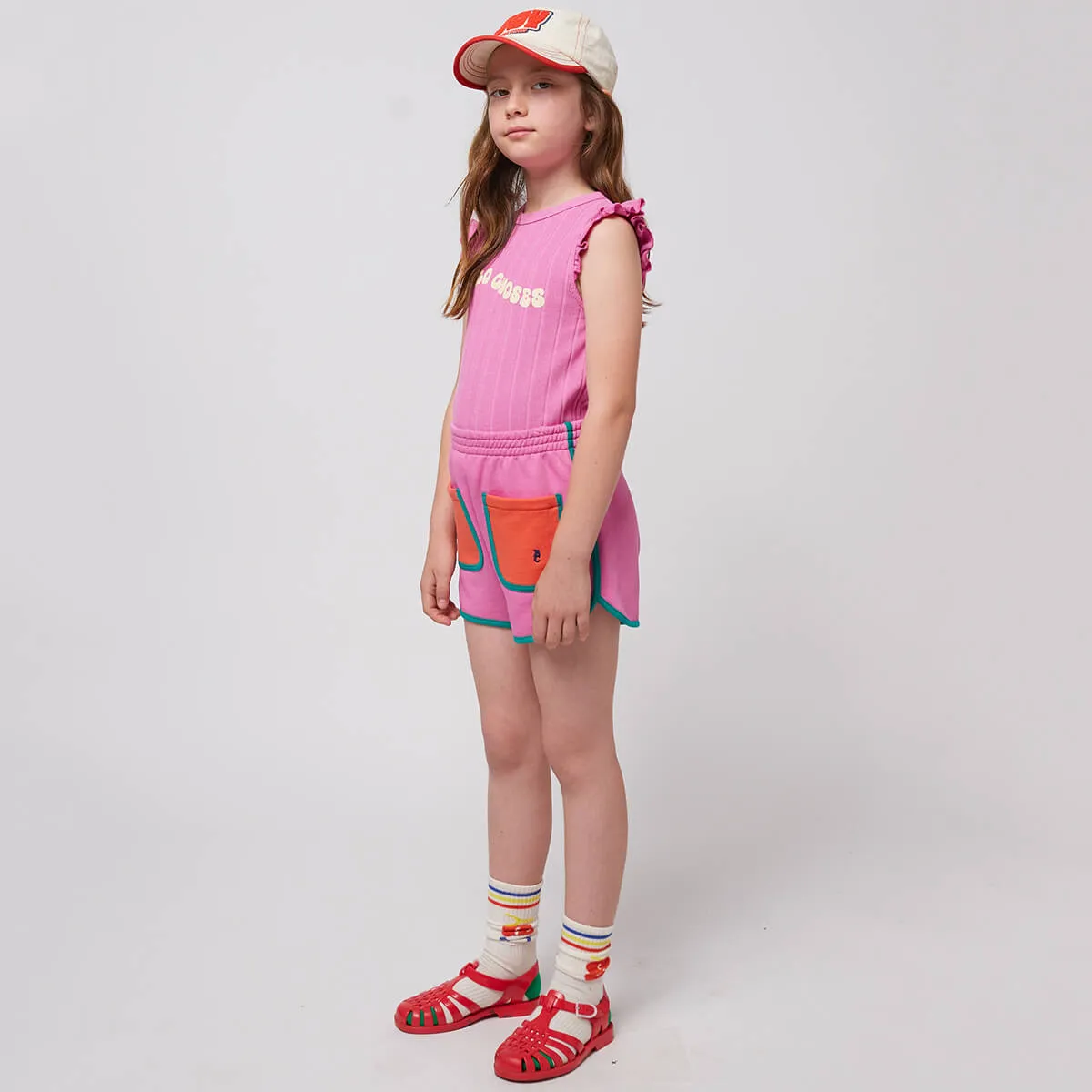 Pink Colour Block Shorts by Bobo Choses