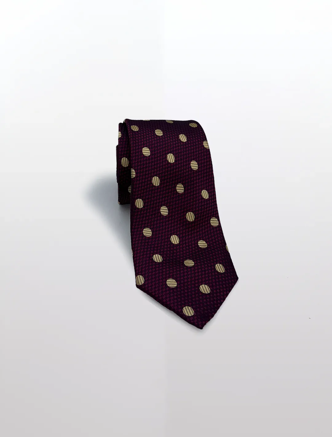 Pink with Gold Polka Dot Patterned Microfiber Tie
