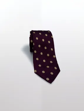 Pink with Gold Polka Dot Patterned Microfiber Tie