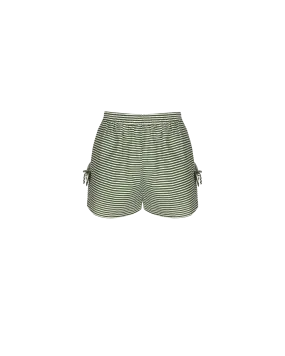 RAQUEL BOW SHORT DARK GREEN STRIPE