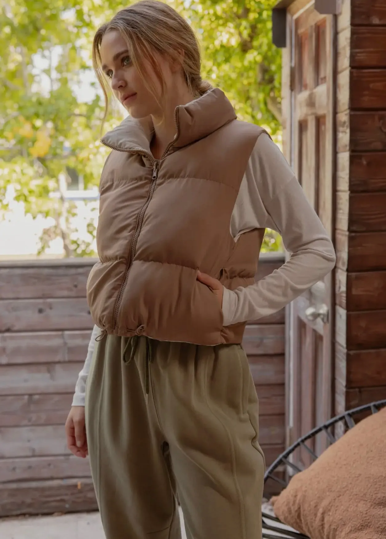 Ready to Hibernate Reversible Cropped Puffer Vests