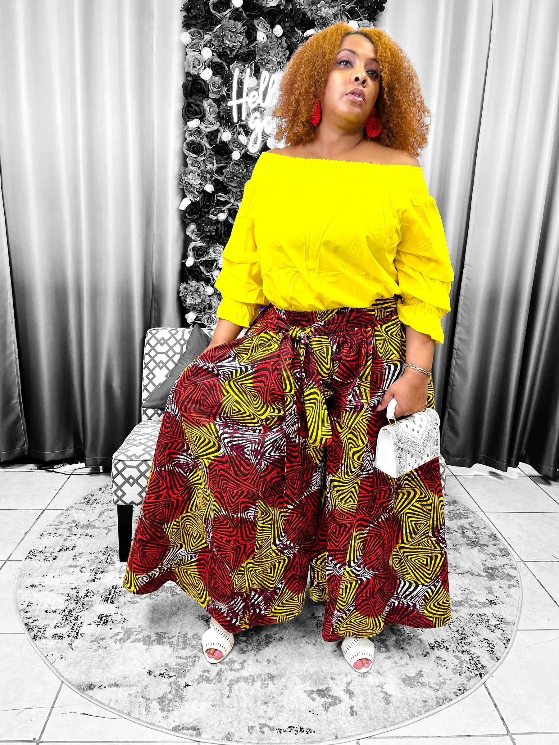 Red & Yellow Palazzo Pants