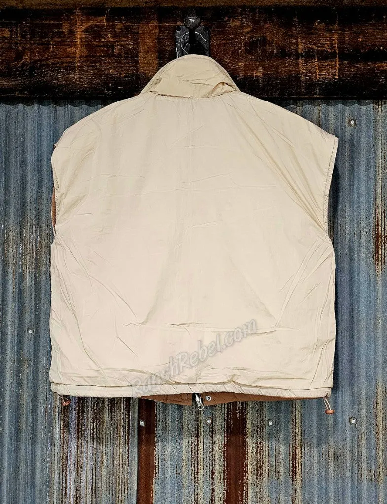 Reversible Puffer Vest in Tan/Latte #5744