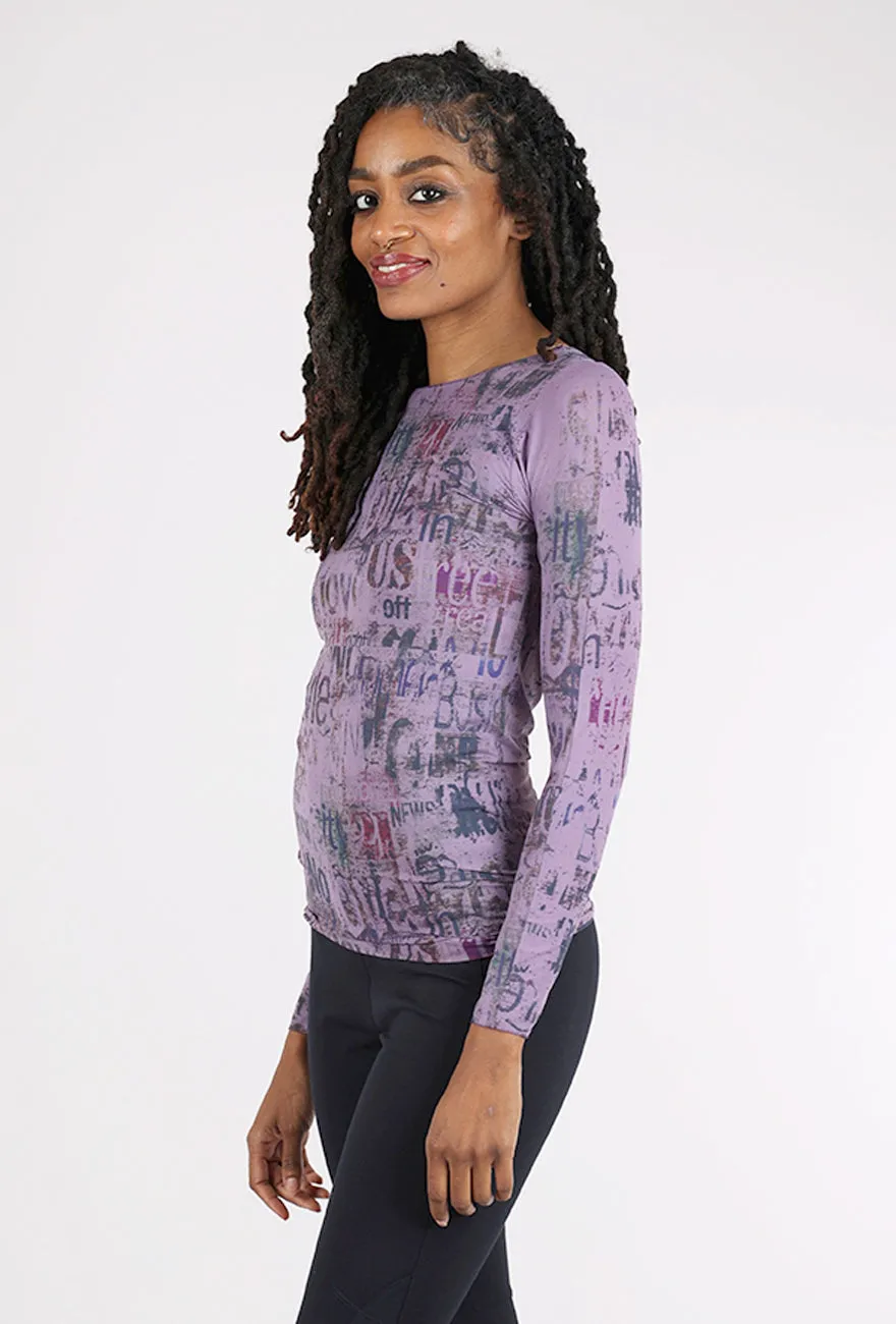 Second Skin Raw Edge Top, Free Press/Aged Grape