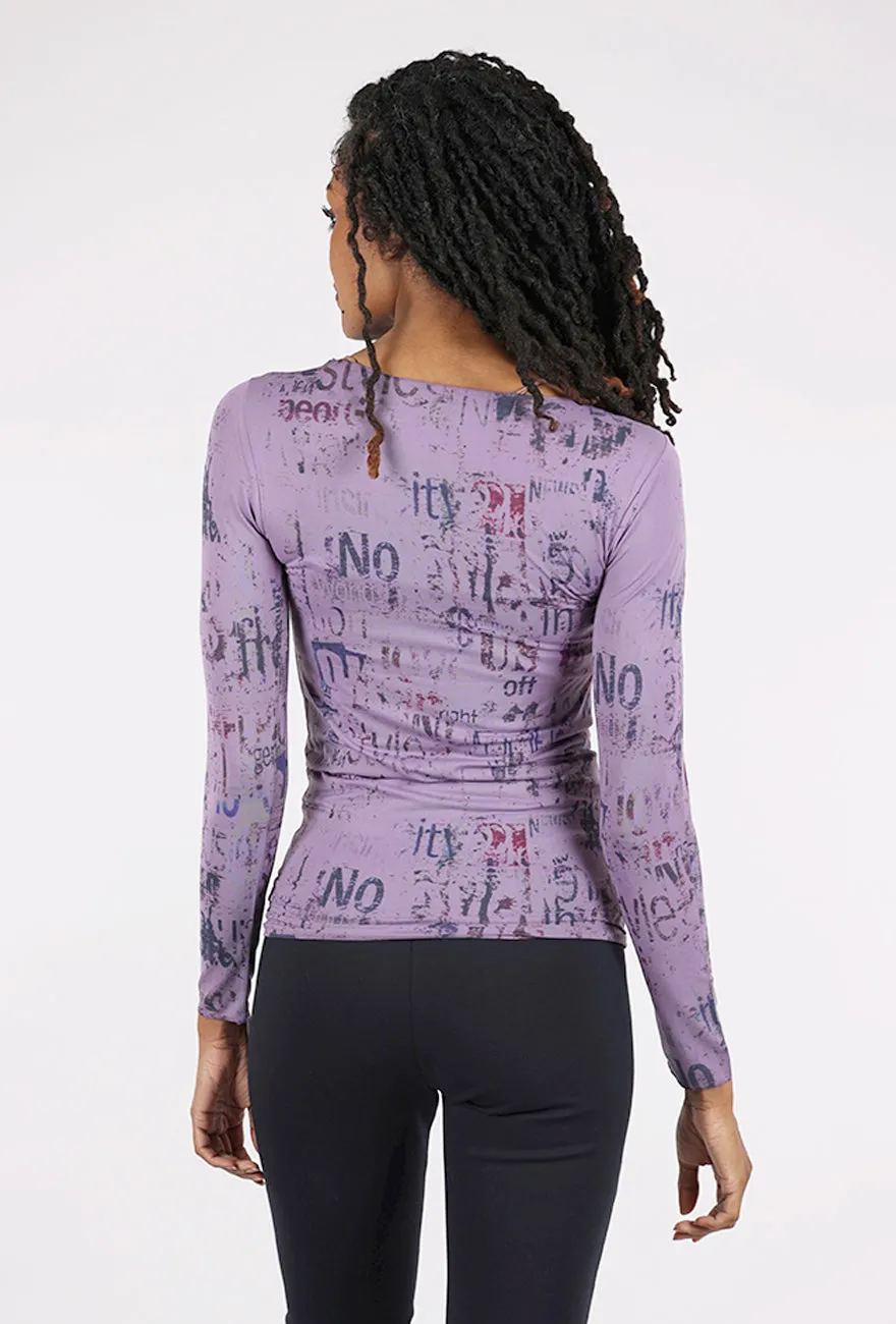 Second Skin Raw Edge Top, Free Press/Aged Grape