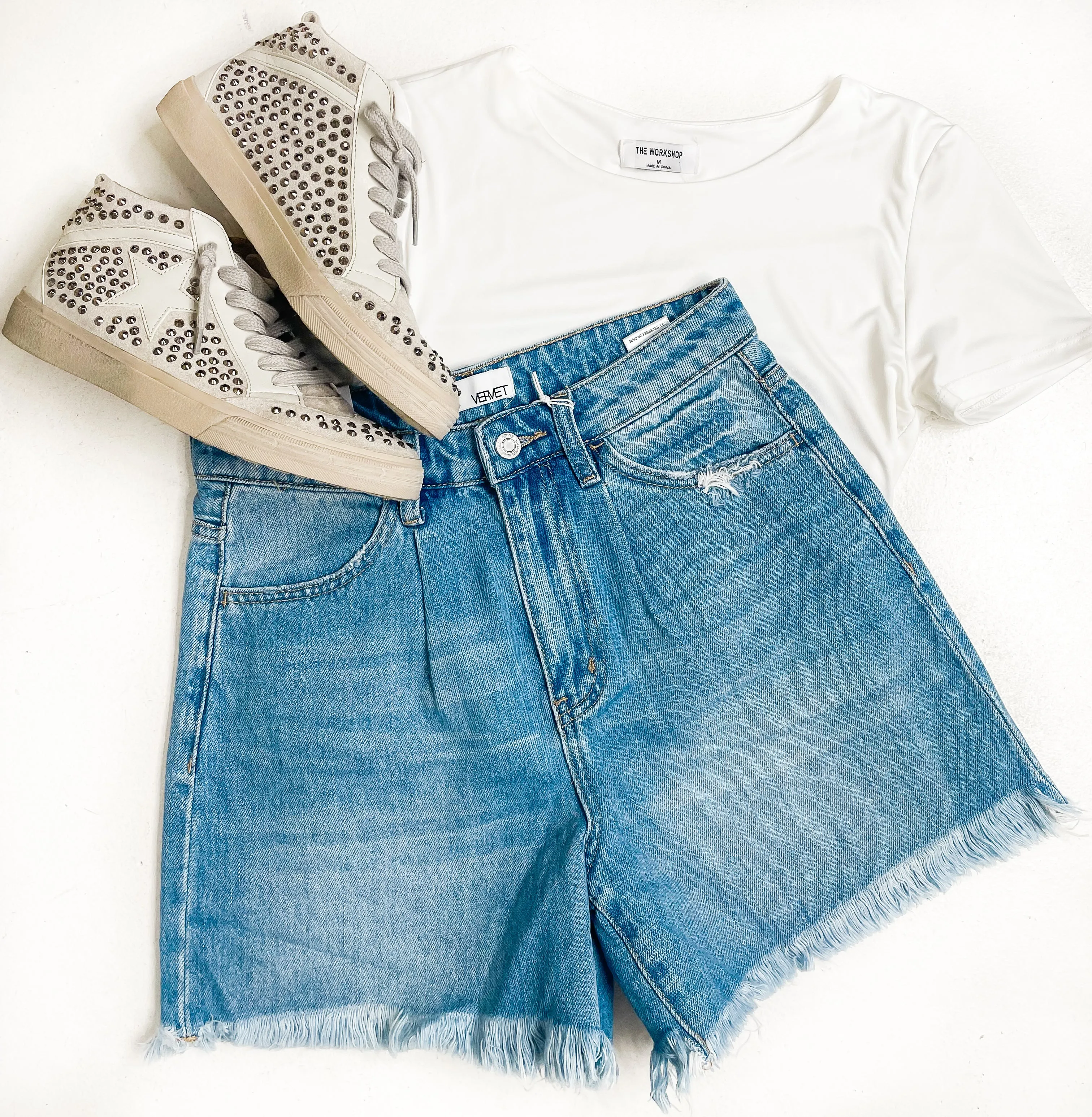 Sienna Super High Rise Pleated Detail Shorts