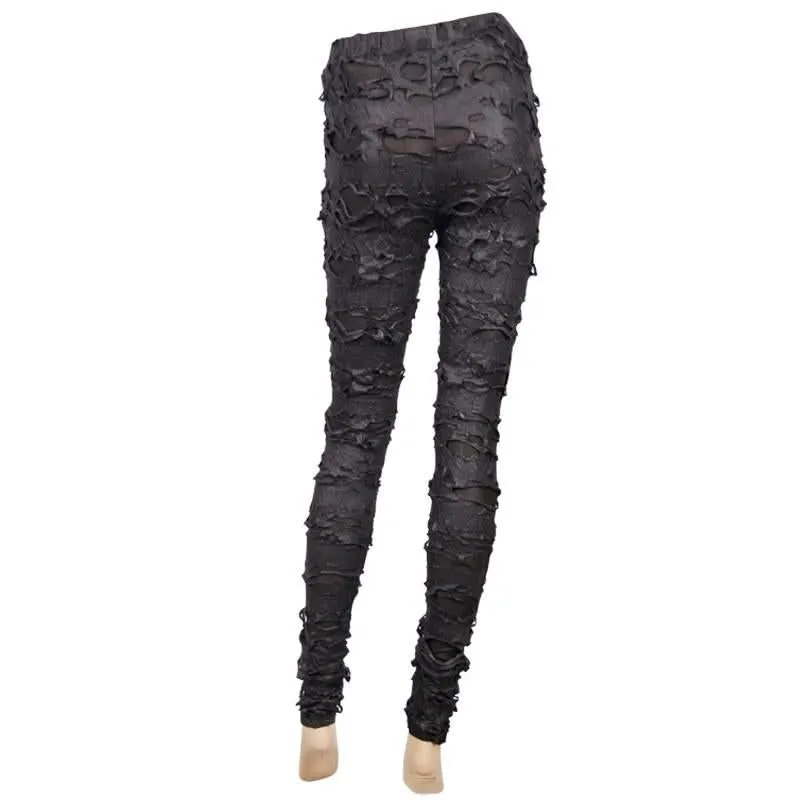 'Skellington' Distressed Gothic Leggings