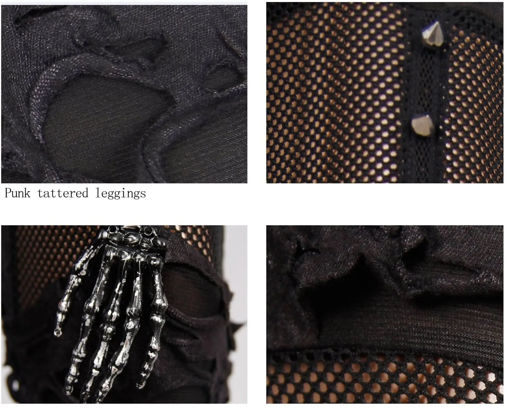 'Skellington' Distressed Gothic Leggings