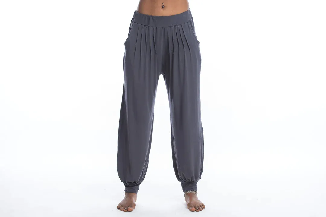 Spandex Cotton Harem Pant - Solid Gray, Thailand
