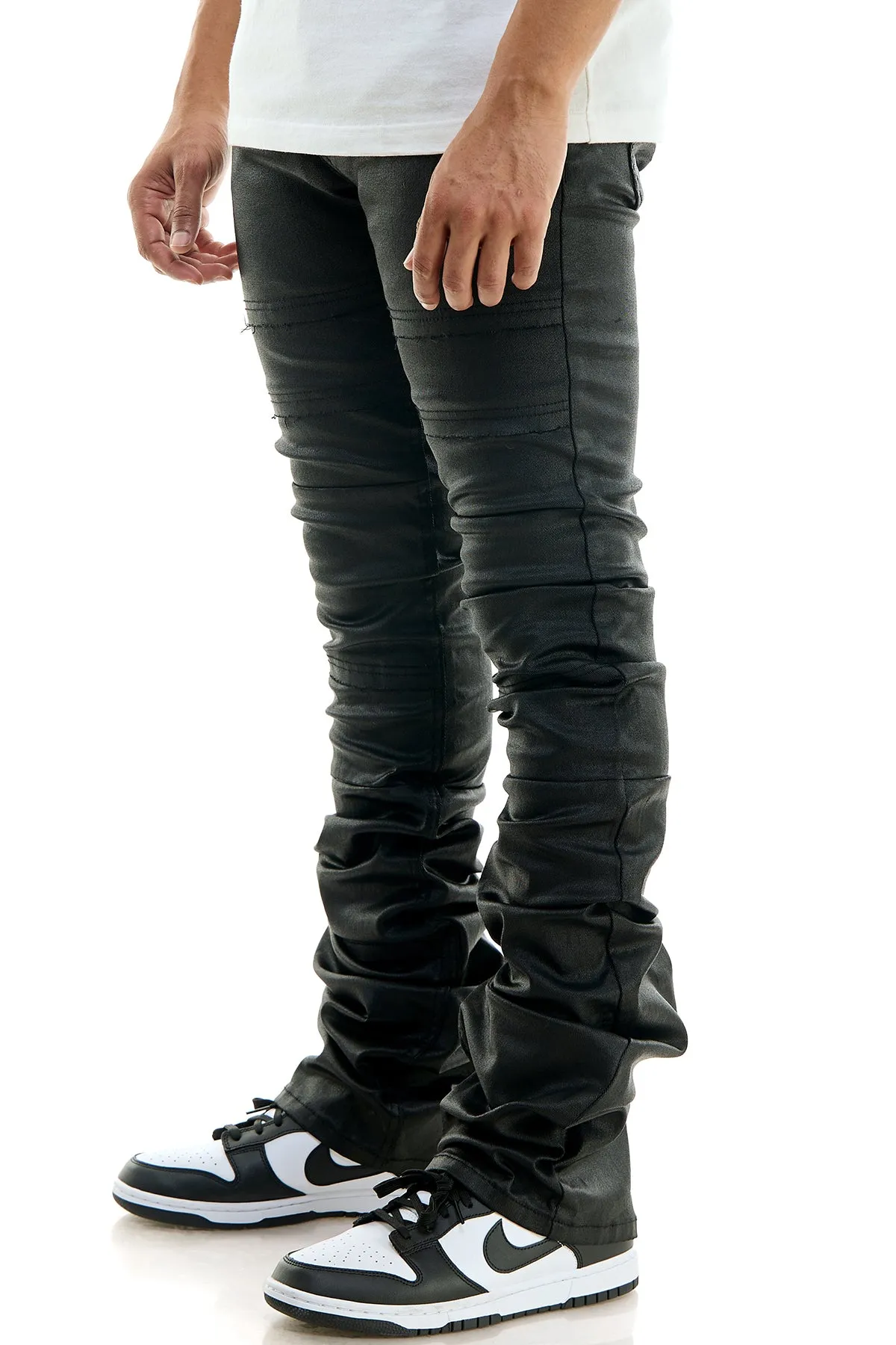 SUPER STACKED WAXED PANTS