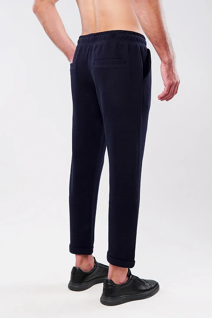 Tapered Thermal Jogger Pants - Navy Blue
