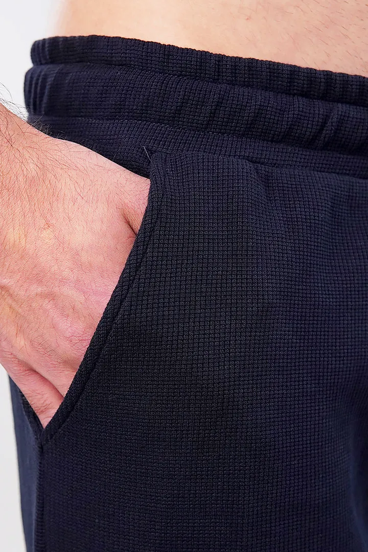 Tapered Thermal Jogger Pants - Navy Blue