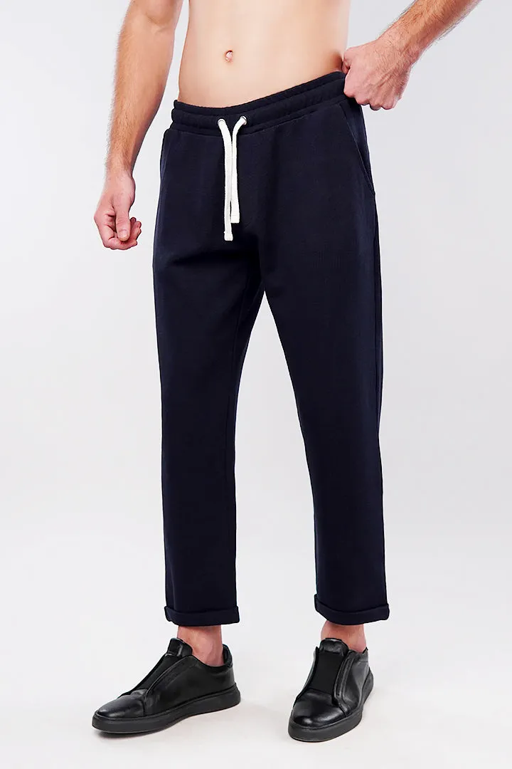 Tapered Thermal Jogger Pants - Navy Blue