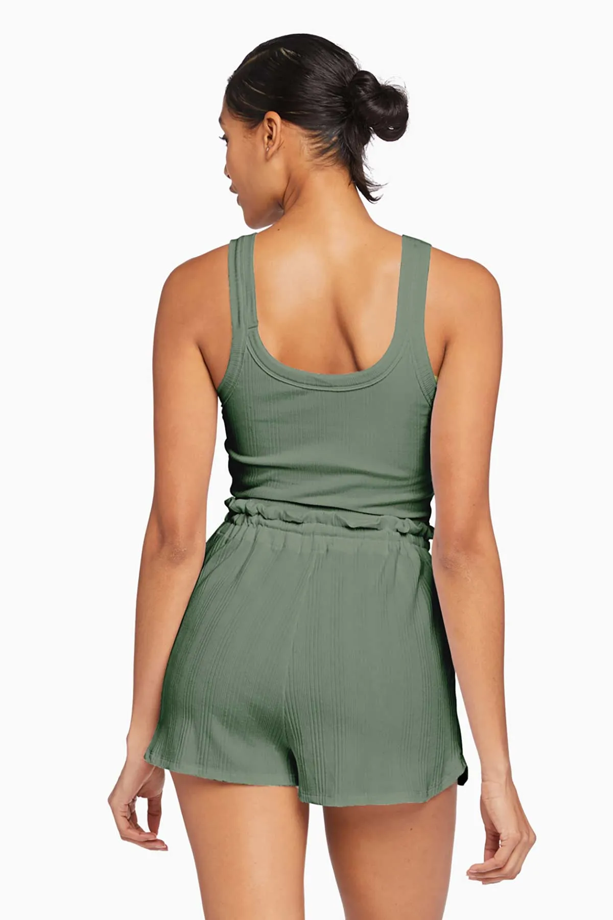 Thalia Organic Rib Shorts - Agave Organic Rib