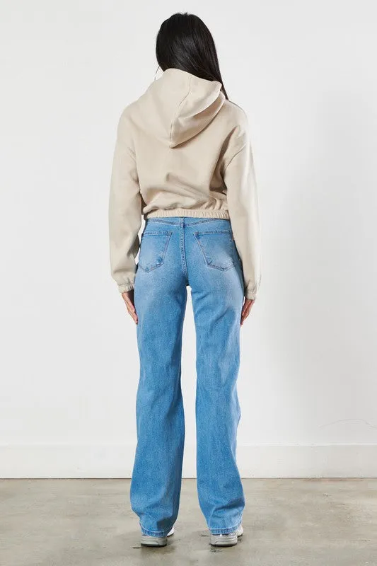 Vibrant M.i.U Distressed Wide Leg Jeans