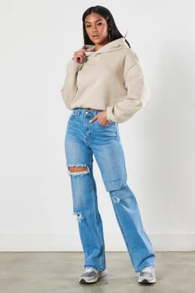 Vibrant M.i.U Distressed Wide Leg Jeans