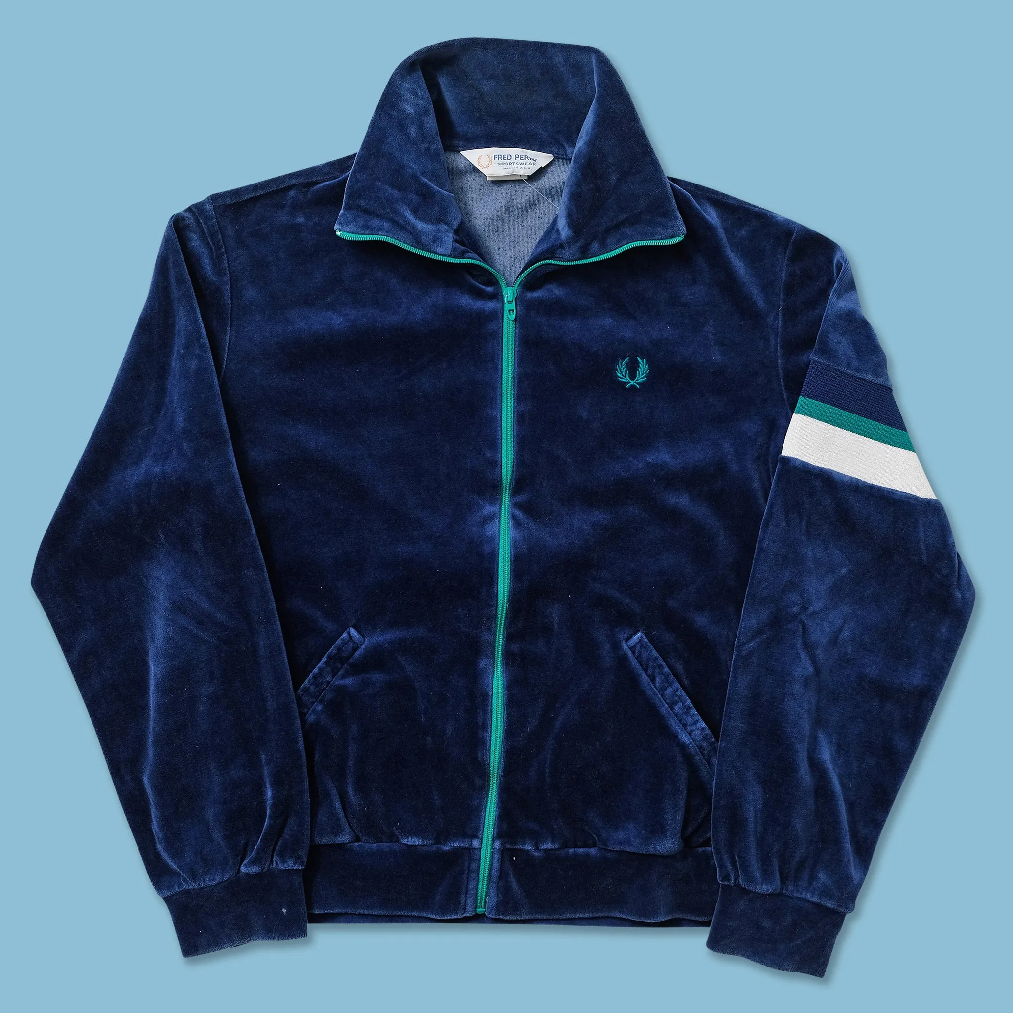 Vintage Fred Perry Velour Track Jacket Small