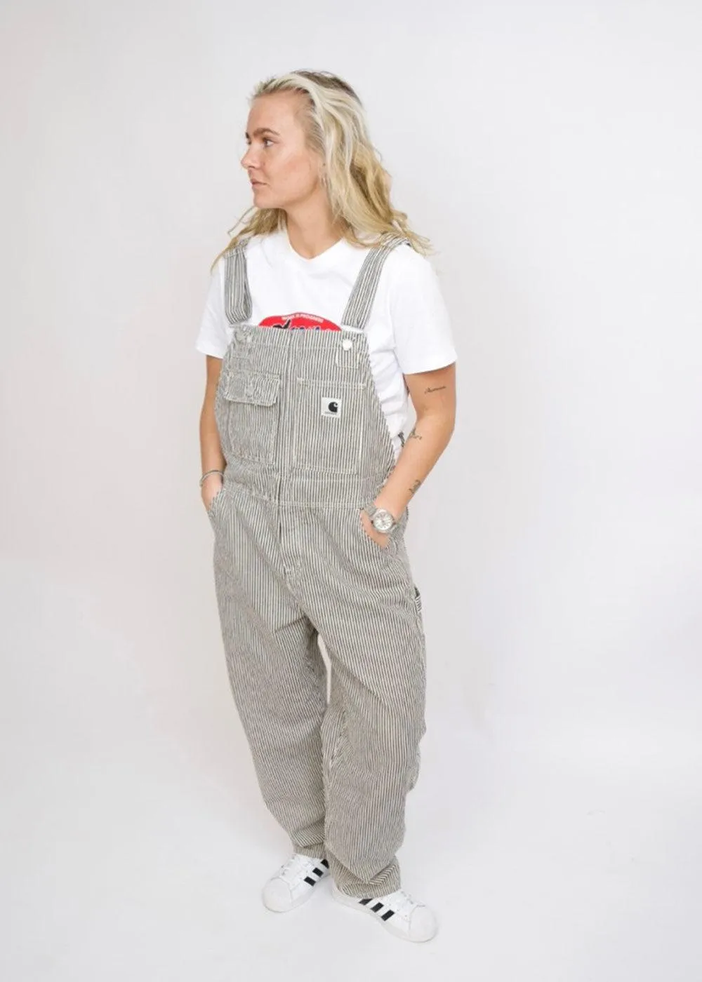 W Haywood Bib - Haywood Stripe, Wax / Black Rinsed