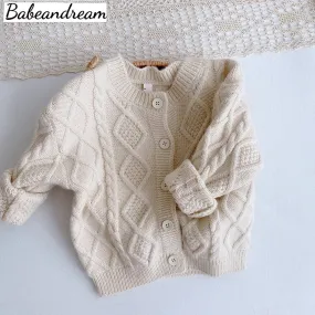 Winter kids baby girls boys autumn winter full sleeve solid knitted outwear coat toddler children Girls cardigan sweater