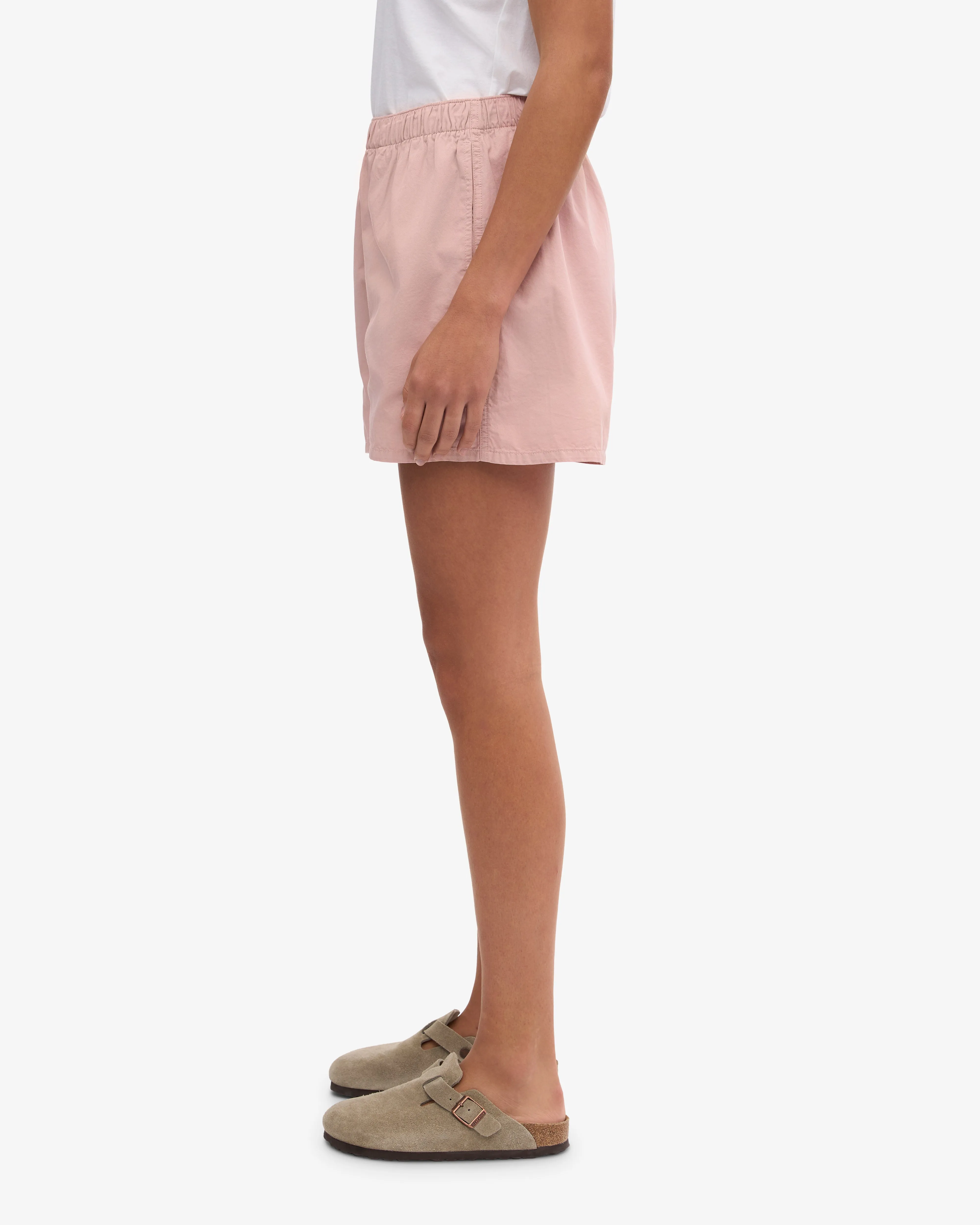 Women Organic Twill Shorts - Faded Pink
