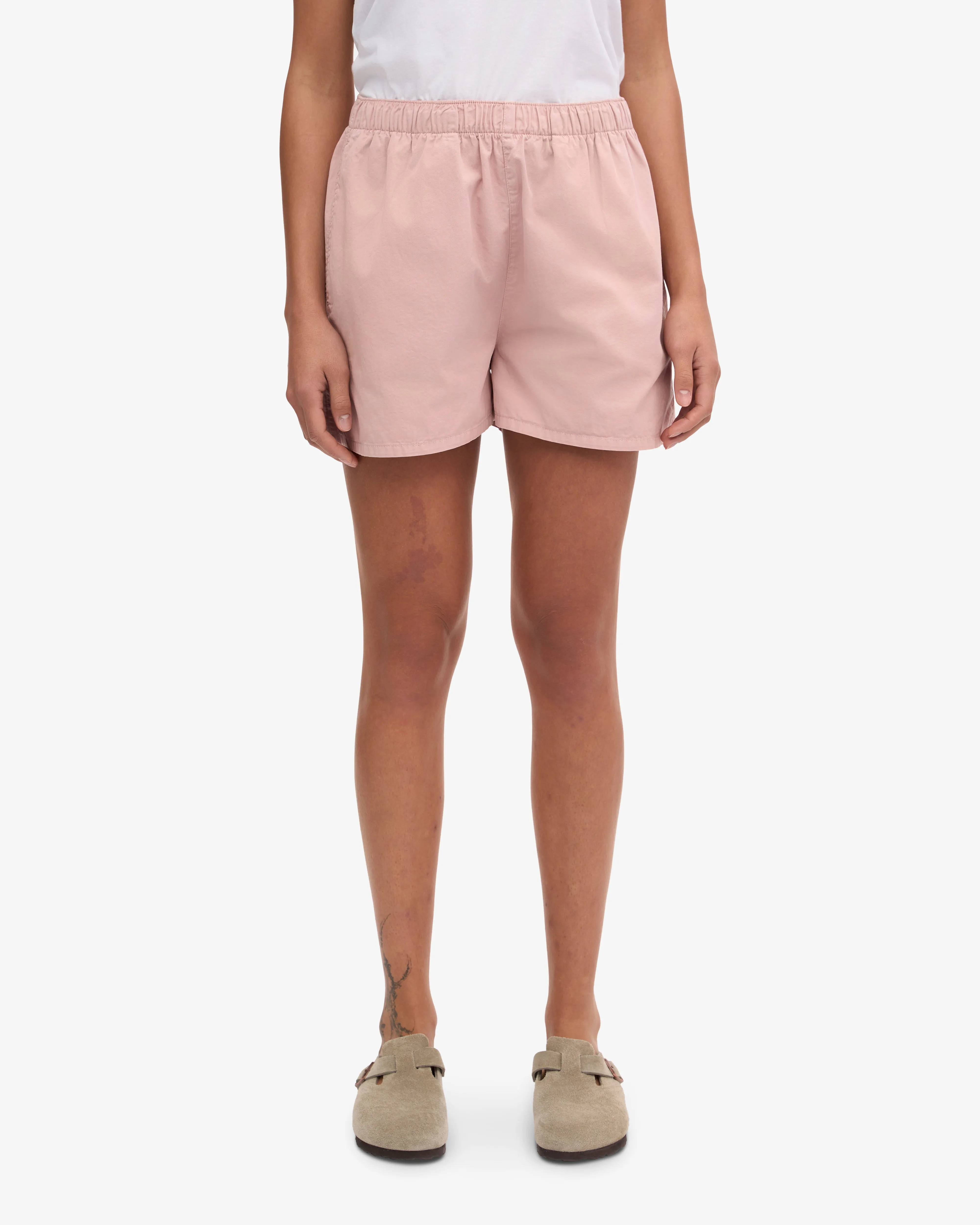 Women Organic Twill Shorts - Faded Pink