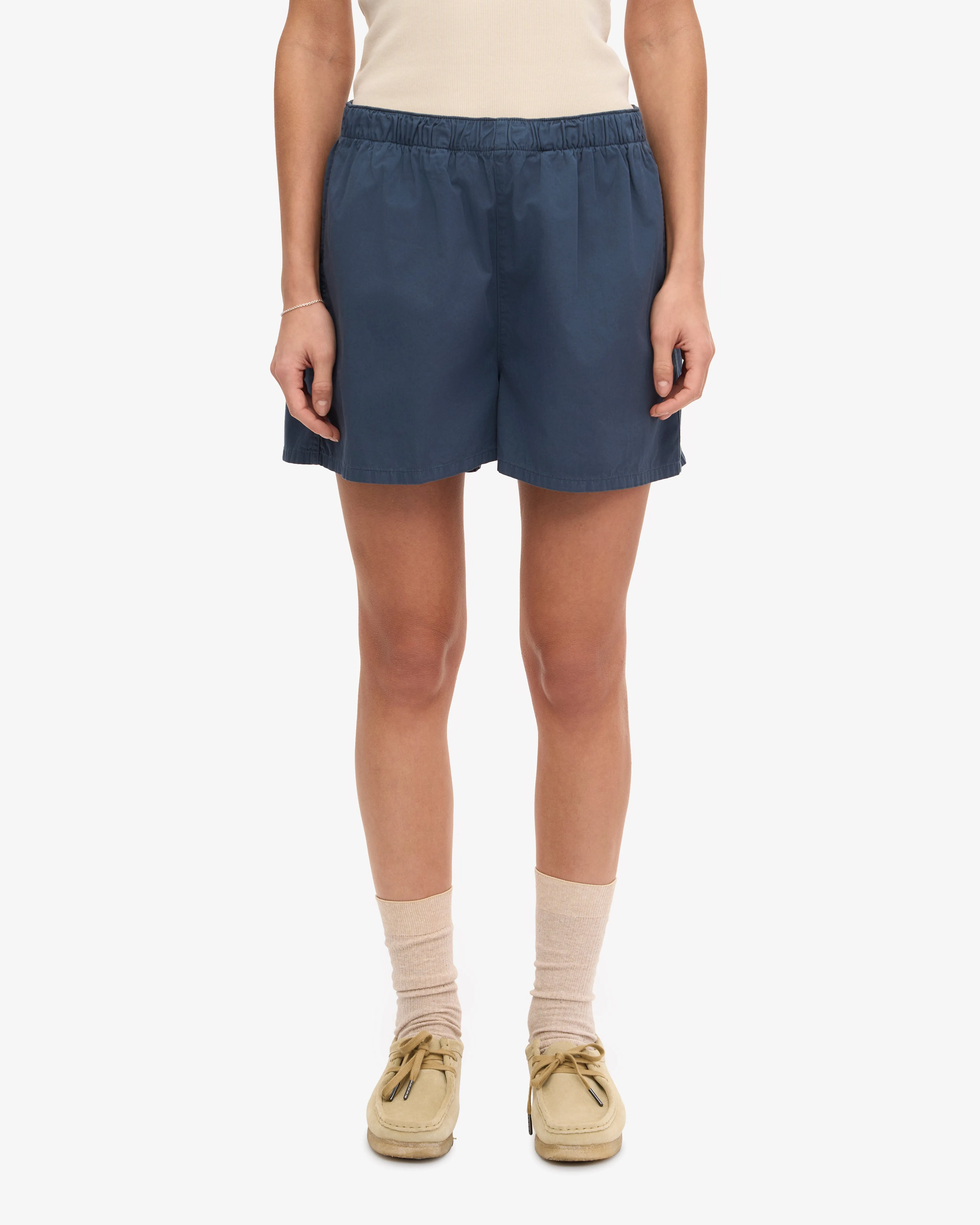 Women Organic Twill Shorts - Petrol Blue