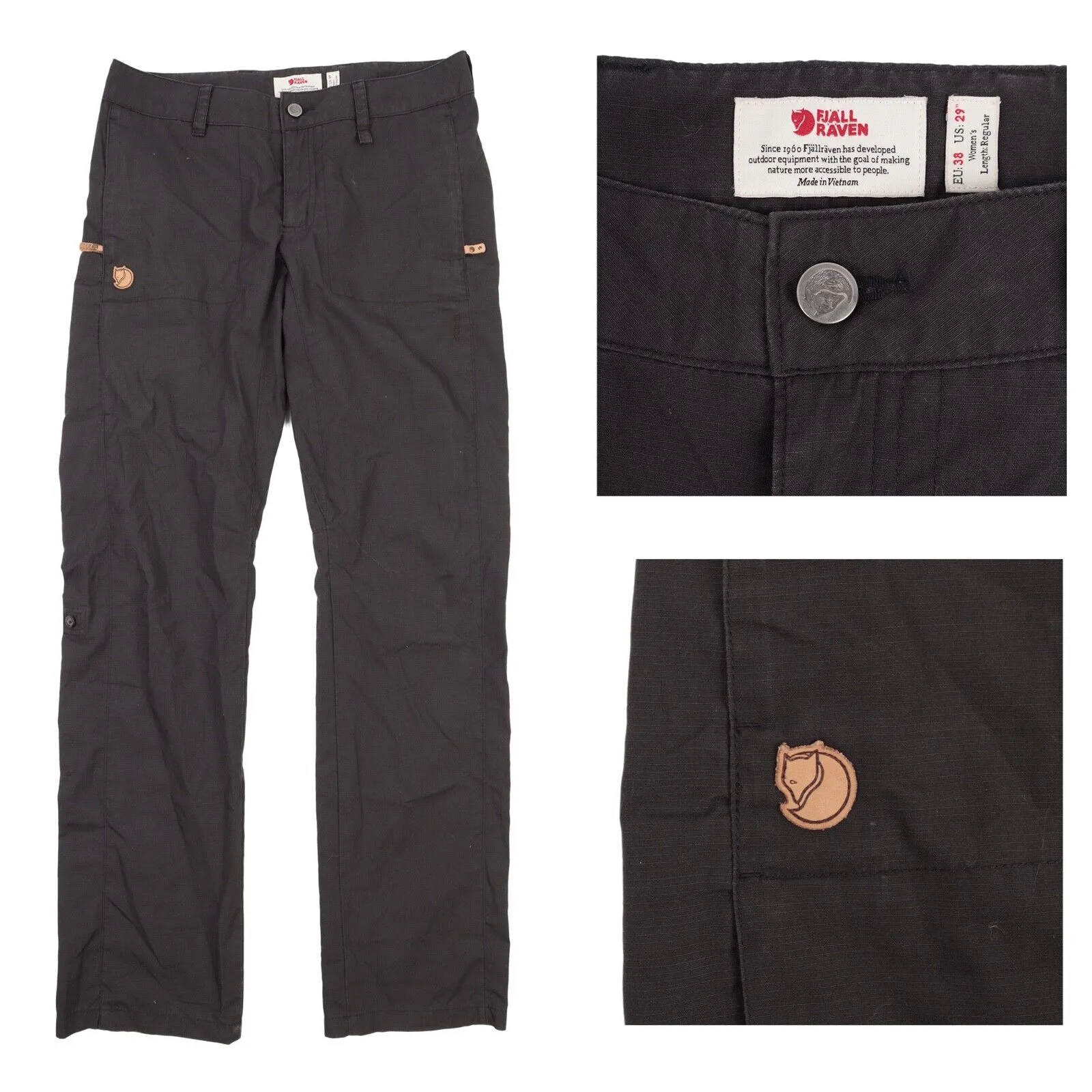 Women's FJALLRAVEN G1000 Wax Outdoor Abisko Shade Pants Size 38 / 29"