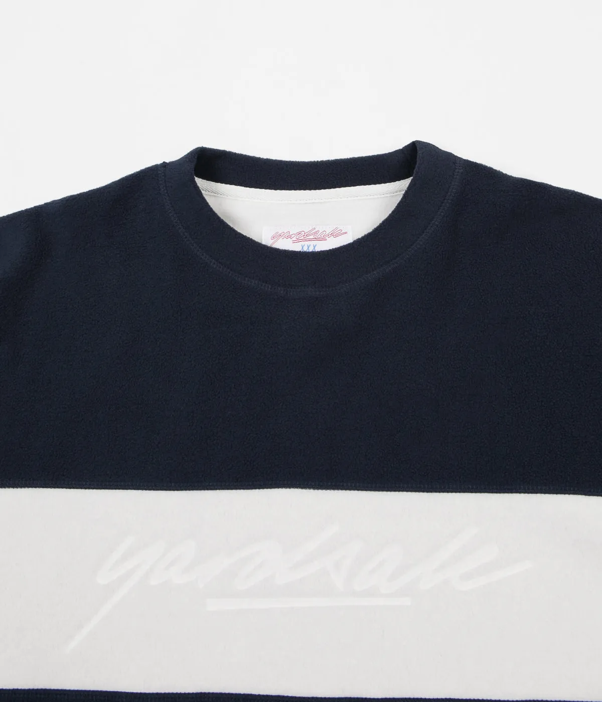 Yardsale Embossed Fleece Sweatshirt - Navy / Cream
